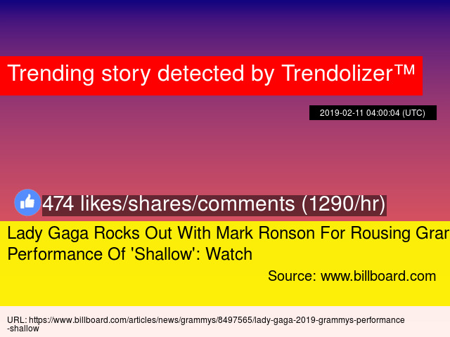 Lady Gaga Rocks Out With Mark Ronson For Rousing Grammys